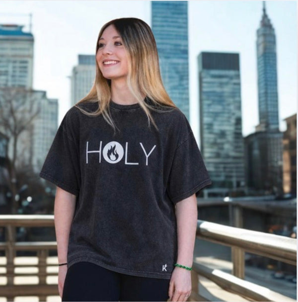 Acid Wash Short Sleeve Color Holy Fire Tee