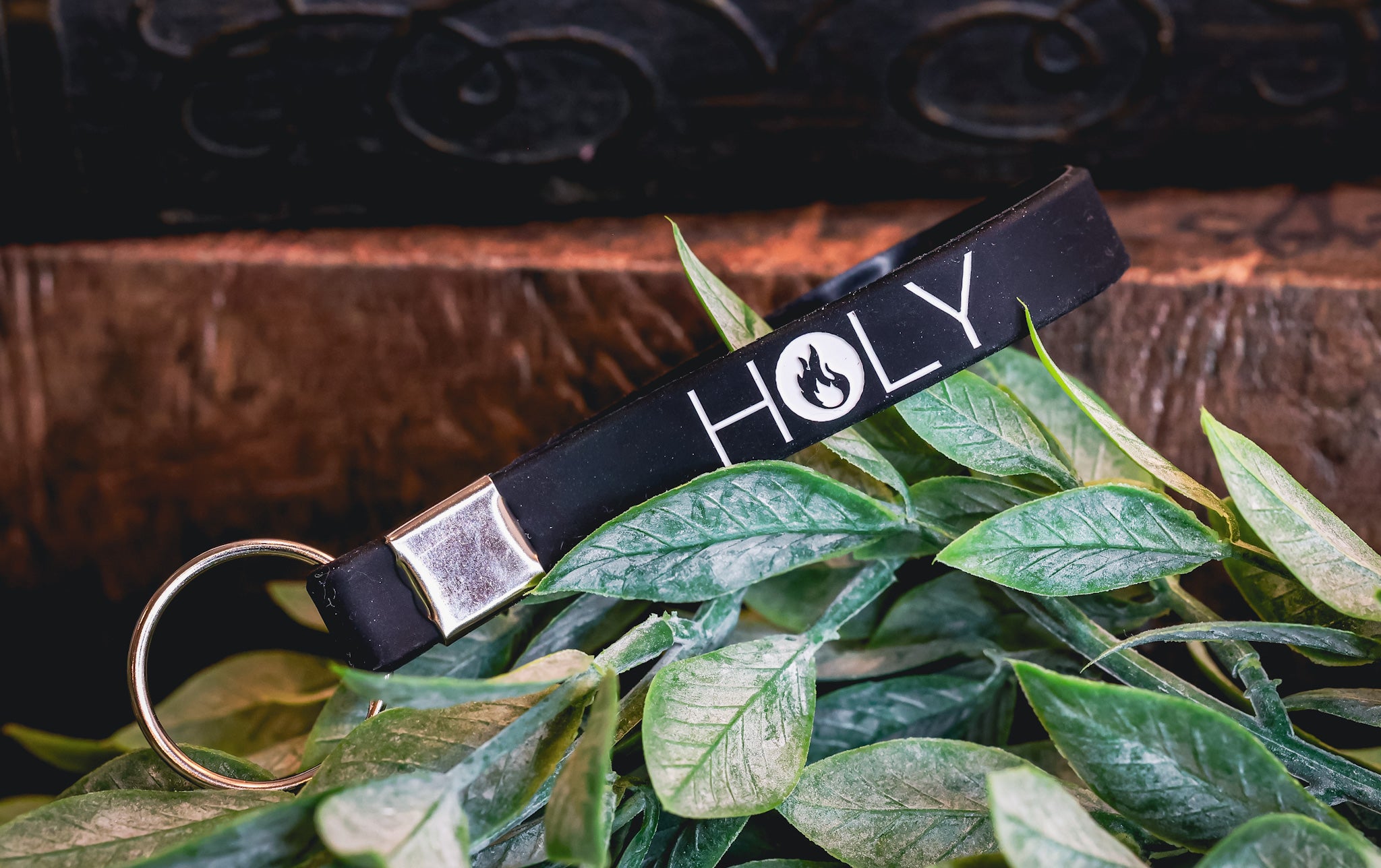 Holy Fire Black Silicone Key Chain
