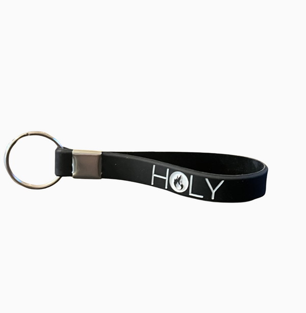 Holy Fire Black Silicone Key Chain
