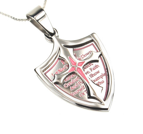 2 Piece Shield Cross Necklace