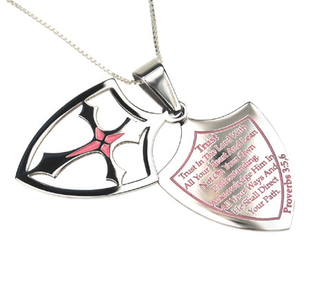 2 Piece Shield Cross Necklace